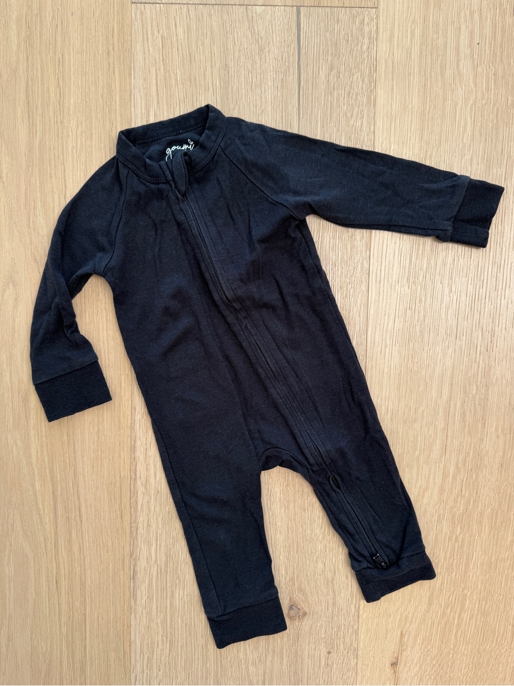 Goumi Baby Black Zip-Front One-Piece